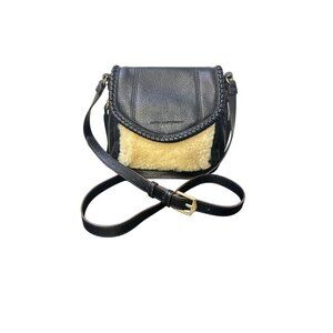 Aimee Kestenberg Black Leather & Wool Crossbody Bag